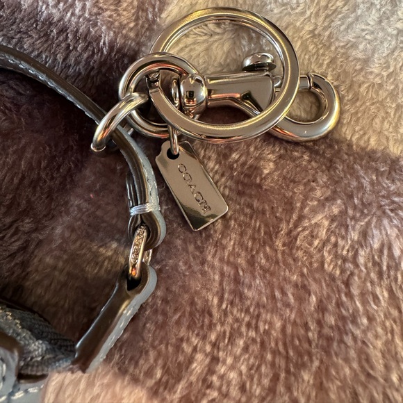 Coach Mini Nolita Bag Charm NEW Keychain Keyfob Silver Light Mist Zip Li… - Picture 7 of 9